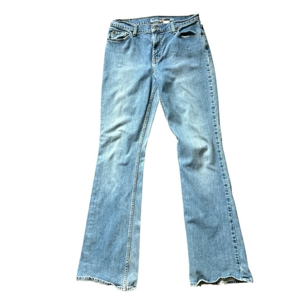 Old Navy Women's Blue Y2K Era Light-Wash, Low-Rise Flare Jeans